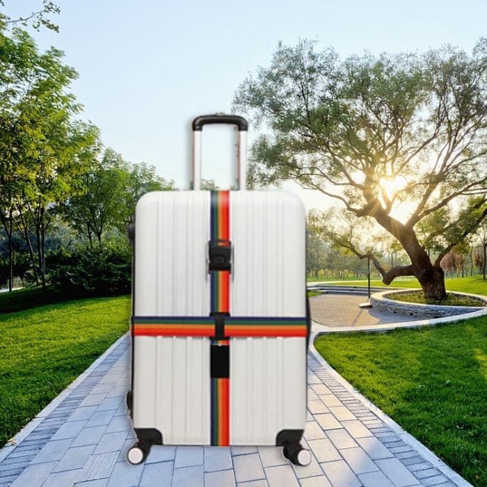 Gepäckgurt, Kreuzgurt, verstellbarer Packband-Gürtelgurt mit Passwortschloss für Gepäck, Reisekoffer – Bild 7