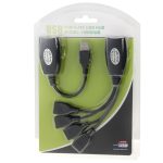 USB 2.0 CAT5 / CAT5E / CAT6 RJ45 bis 4 USB Ethernet Extender LAN-Verlängerungskabel-Repeater-Adapter – Bild 6