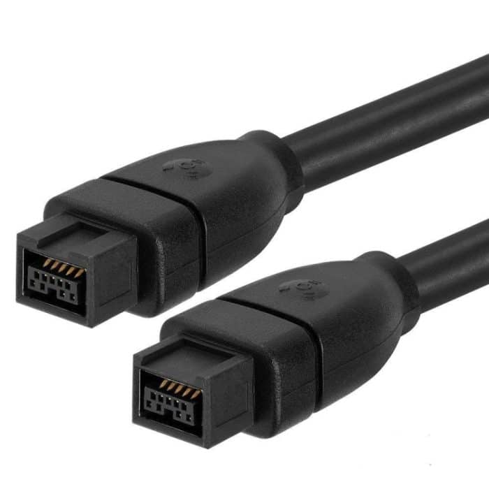 Firewire 800 IEEE1394B 9-poliges 9-poliges Steckerkabel, Länge: 1,8 m (schwarz) – Bild 1