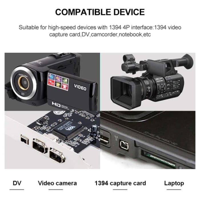 FireWire 800 9-poliges 4-poliges FireWire 400-Kabel, Länge: 1,5 m (schwarz) – Bild 5