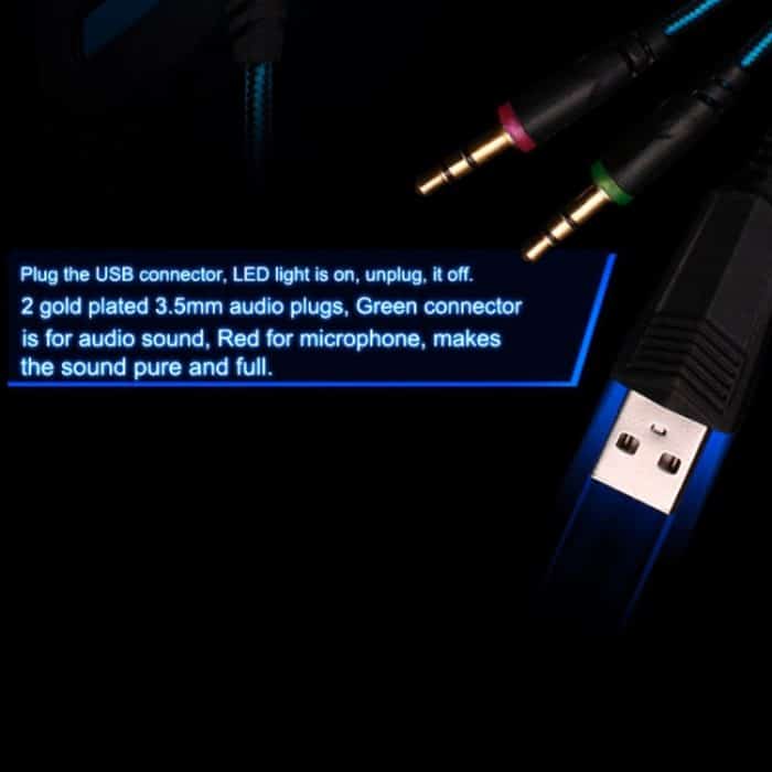 JEDES G2000 Over-Ear-Stereo-Bass-Gaming-Headset mit Mikrofon und LED-Licht für Computer, Kabellänge: 2,2 m – Bild 20