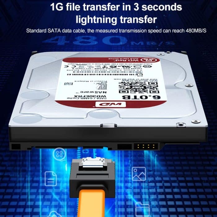 Serielles SATA-Datenkabel, mit Metallclip, Länge: 40 cm – Bild 3