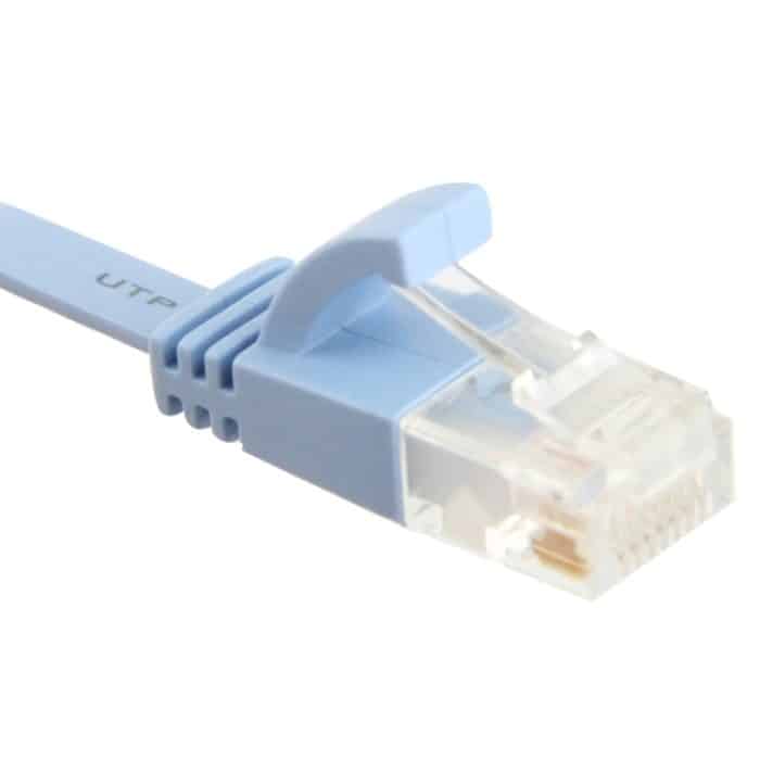 CAT6 Ultradünnes Flat-Ethernet-Netzwerk-LAN-Kabel, Länge: 3 m (Baby Blue) – Bild 3