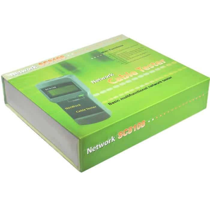 Tragbarer drahtloser Netzwerkkabeltester SC8108 LCD-Digital-PC-Datennetzwerk CAT5 RJ45 LAN-Telefonkabeltester (grau) – Bild 7