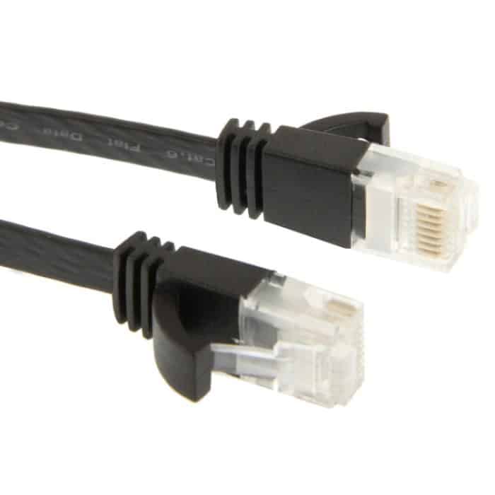CAT6 Ultradünnes Flat-Ethernet-Netzwerk-LAN-Kabel, Länge: 5 m (schwarz) – Bild 2