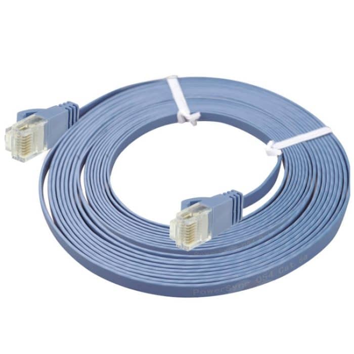 CAT6 Ultradünnes Flat-Ethernet-Netzwerk-LAN-Kabel, Länge: 50 m (blau) – Bild 2