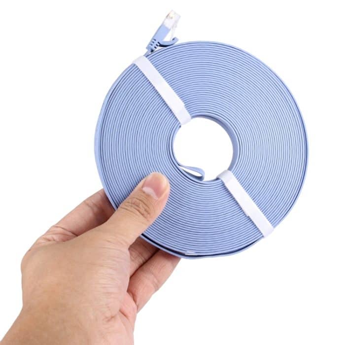 CAT6 Ultradünnes Flat-Ethernet-Netzwerk-LAN-Kabel, Länge: 20 m (blau) – Bild 5