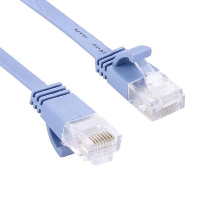 CAT6 Ultradünnes Flat Ethernet-Netzwerk-LAN-Kabel, Länge: 15 m (blau) – Bild 3
