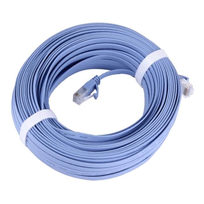CAT6 Ultradünnes flaches Ethernet-Netzwerk-LAN-Kabel, 30m Blue – Bild 1