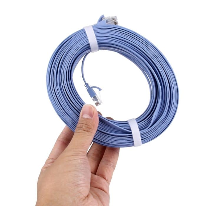 CAT6 Ultradünnes flaches Ethernet-Netzwerk-LAN-Kabel, 30m Blue – Bild 5