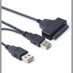 Doppelter USB 2.0 zu SATA-Festplattenadapterkabel für 2,5-Zoll-SATA-Festplatte / SSD – Bild 5