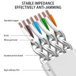 Vergoldeter Kopf CAT7 Hochgeschwindigkeits-10-Gbit/s-ultradünnes flaches Ethernet-Netzwerk-LAN-Kabel, 1m, 2m, 3m, 5m, 10m, 15m, 20m, 25m, 30m – Bild 5