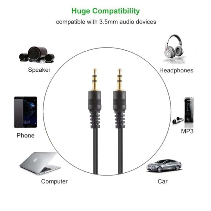 Aux-Kabel, 3,5-mm-Mini-Stecker-Stereo-Audiokabel, Länge: 5 m – Bild 4