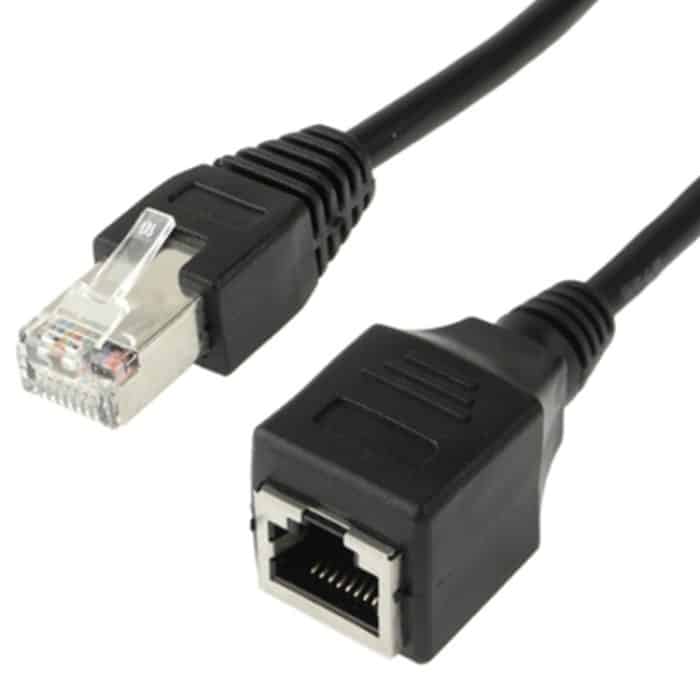 RJ45-Verlängerungskabel für Buchse von Buchse zu Stecker, Länge: 1,5 m (schwarz) – Bild 1