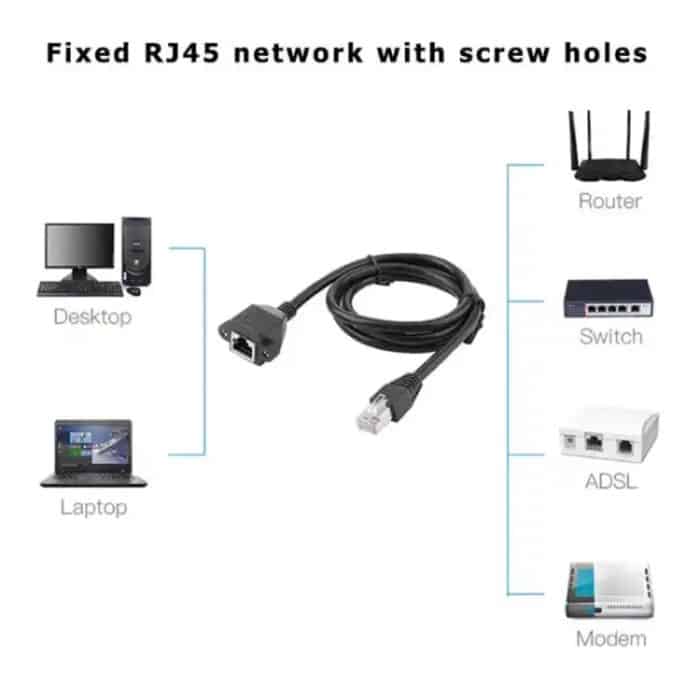 RJ45-Verlängerungskabel für Buchse von Buchse zu Stecker, Länge: 1,5 m (schwarz) – Bild 4