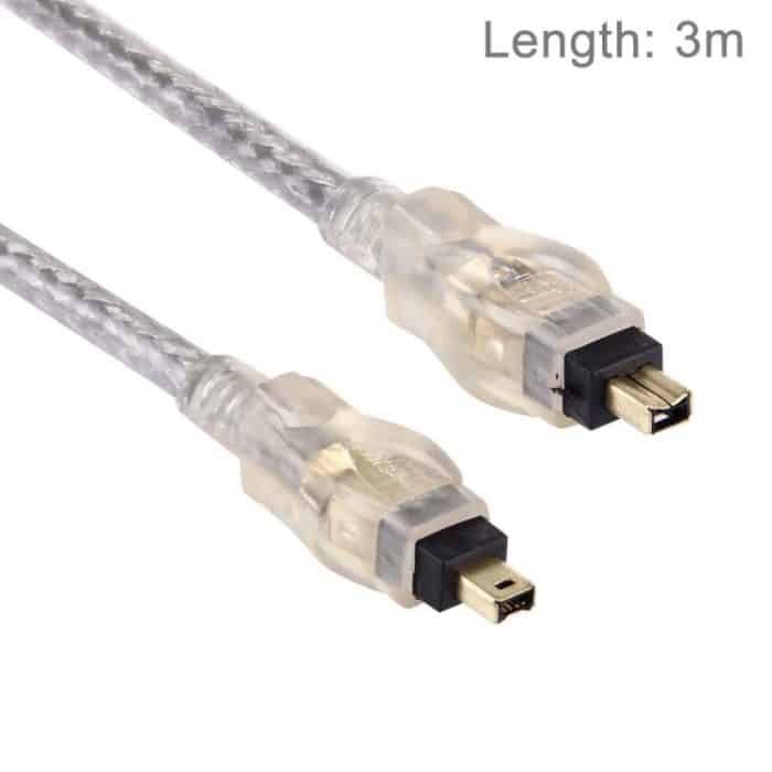 Vergoldetes Firewire IEEE 1394 4-poliges Stecker- bis 4-poliges Stecker-Kabel, Länge: 3 m – Bild 1