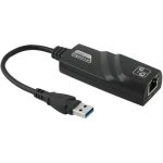 USB 3.0 10/100 / 1000Mbps Ethernet Adapter für Laptops, Plug and Play (schwarz)