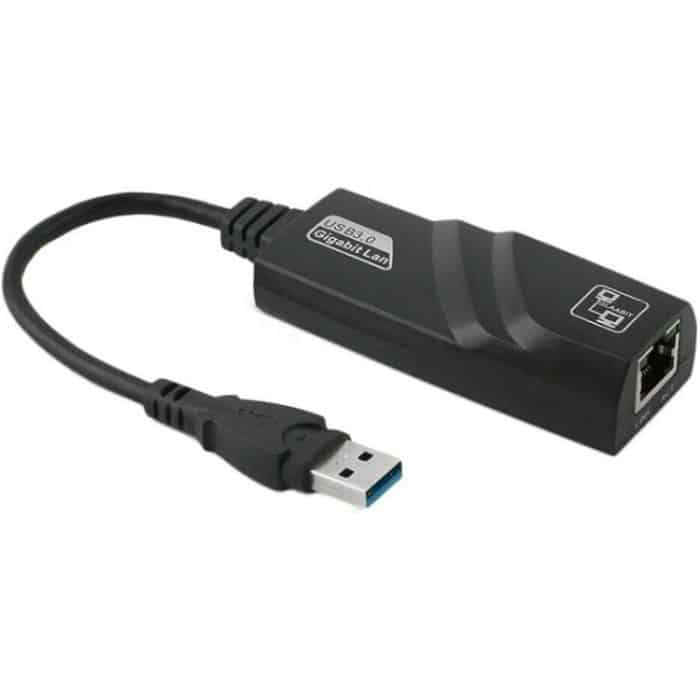 USB 3.0 10/100 / 1000Mbps Ethernet Adapter für Laptops, Plug and Play (schwarz) – Bild 1