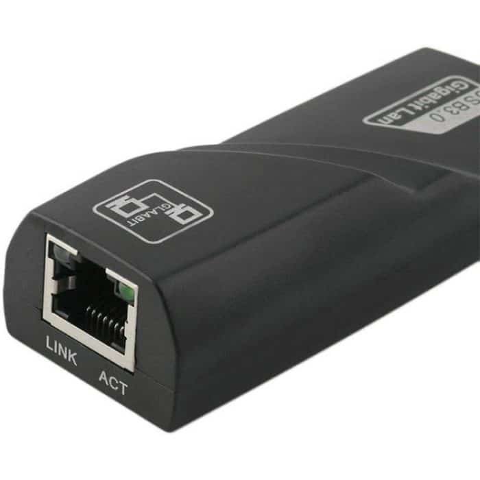 USB 3.0 10/100 / 1000Mbps Ethernet Adapter für Laptops, Plug and Play (schwarz) – Bild 2