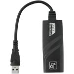 USB 3.0 10/100 / 1000Mbps Ethernet Adapter für Laptops, Plug and Play (schwarz) – Bild 3