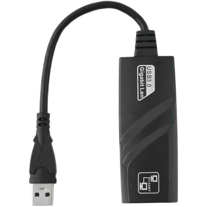 USB 3.0 10/100 / 1000Mbps Ethernet Adapter für Laptops, Plug and Play (schwarz) – Bild 3