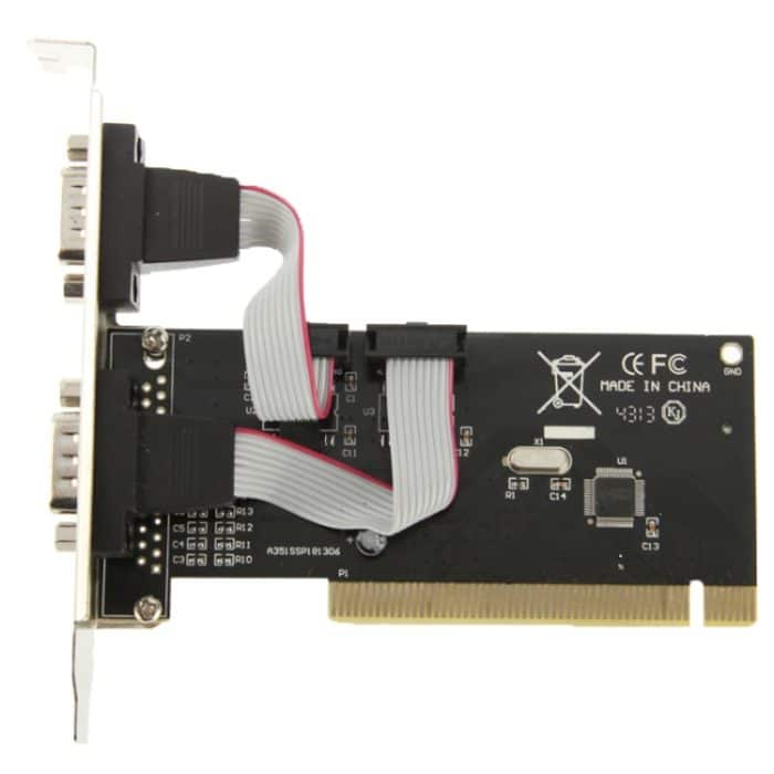 S-PCD-1006.jpg PCI zu serieller 2-Port-Host-Controller-Karte (schwarz) – Bild 1