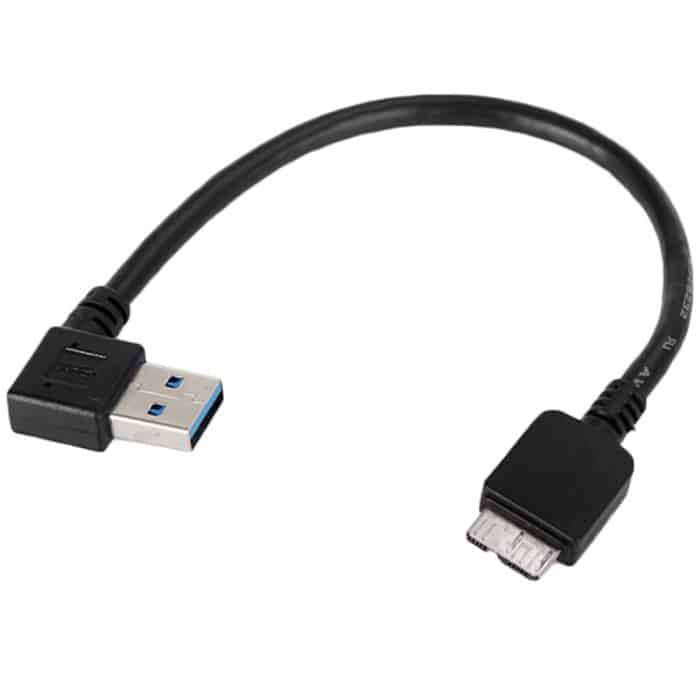 USB 3.0-Stecker auf Micro USB 3.0-Steckeradapterkabel, rechte Biegung, Länge: 12 cm – Bild 1