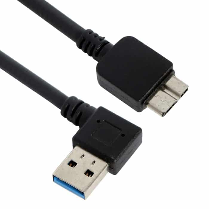 USB 3.0-Stecker auf Micro USB 3.0-Steckeradapterkabel, rechte Biegung, Länge: 12 cm – Bild 2