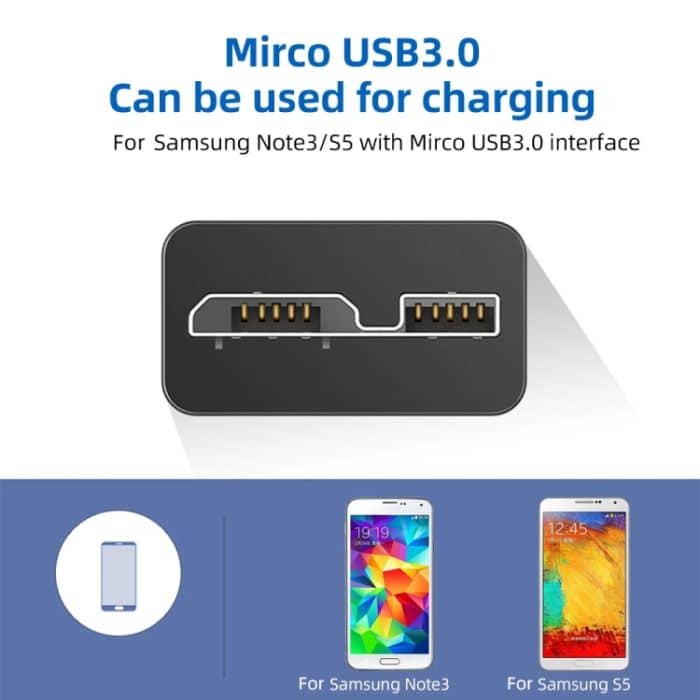 USB 3.0-Stecker auf Micro USB 3.0-Steckeradapterkabel, rechte Biegung, Länge: 12 cm – Bild 4