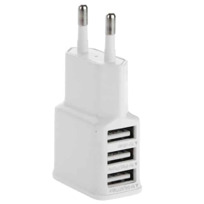 S-TC-2310.jpg 5V 2A EU Plug 3 USB-Ladeadapter, Für iPhone, Galaxy, Huawei, Xiaomi, LG, HTC und andere Smartphones (Weiß) – Bild 1