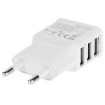 5V 2A EU Plug 3 USB-Ladeadapter, Für iPhone, Galaxy, Huawei, Xiaomi, LG, HTC und andere Smartphones (Weiß) – Bild 3