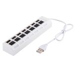 7 Ports USB Hub 2.0 USB Splitter High Speed 480 Mbit/s mit EIN/AUS-Schalter / 7 LEDs, 7 Ports (White), 7 Ports (Black) – Bild 3