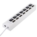 7 Ports USB Hub 2.0 USB Splitter High Speed 480 Mbit/s mit EIN/AUS-Schalter / 7 LEDs, 7 Ports (White), 7 Ports (Black) – Bild 4