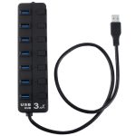 7 Ports USB 3.0-Hub mit individuellen Schalter für jeden Datenübertragungsport (schwarz) – Bild 3