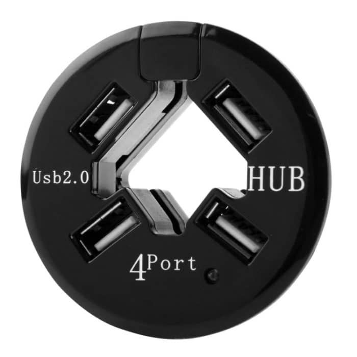 4 Anschlüsse USB HUB 2.0 USB Splitter Adapter mit Staubschutzschale (schwarz) – Bild 2