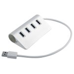 Hochgeschwindigkeits-5-Gbit/s-USB-3.0-HUB mit 4 Anschlüssen, tragbarer USB-Splitter aus Aluminium, unterstützt 2 TB, 4 Ports (Silver) – Bild 2