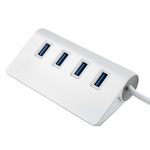 Hochgeschwindigkeits-5-Gbit/s-USB-3.0-HUB mit 4 Anschlüssen, tragbarer USB-Splitter aus Aluminium, unterstützt 2 TB, 4 Ports (Silver) – Bild 4