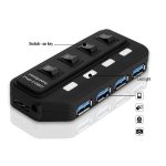 4 Ports USB 3.0-Nabe mit individuellen Schalter für jeden Datenübertragungsport (schwarz) – Bild 3