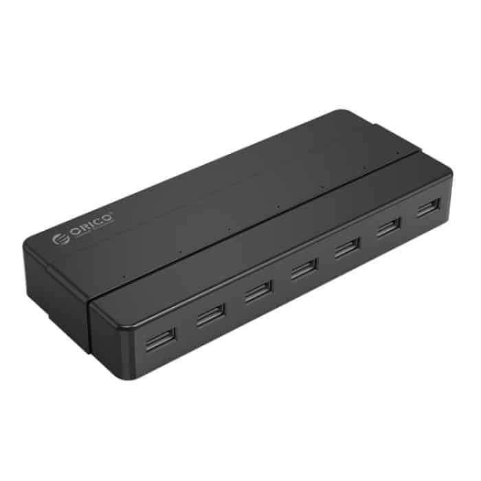 Orico H7928-U2-V1 Desktop 7 Anschlüsse USB 2.0-Hub mit Netzteil (schwarz) – Bild 1