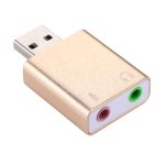 Aluminiumgehäuse, 3,5-mm-Klinke, externe USB-Soundkarte, HiFi-Magic Voice 7.1-Kanal-Adapter, freies Laufwerk für Computer, Desktop, Lautsprecher, Headset, Mikrofon, Aluminum 7.1 Channel Gold