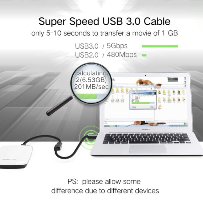 Ugreen 50cm USB 3.0 Stecker-Buchse-Synchronisations-Super-Speed-Übertragungsverlängerungskabel – Bild 9