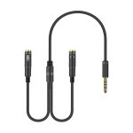 2-in-1 3,5-mm-Stecker auf doppelte 3,5-mm-Buchse, hochelastischer TPE-Audiokabel-Splitter, Kabellänge: 32 cm – Bild 2