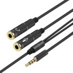 2-in-1 3,5-mm-Stecker auf doppelte 3,5-mm-Buchse, hochelastischer TPE-Audiokabel-Splitter, Kabellänge: 32 cm – Bild 4