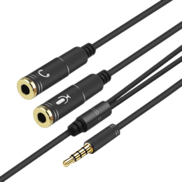 2-in-1 3,5-mm-Stecker auf doppelte 3,5-mm-Buchse, hochelastischer TPE-Audiokabel-Splitter, Kabellänge: 32 cm – Bild 4