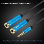 2-in-1 3,5-mm-Stecker auf doppelte 3,5-mm-Buchse, hochelastischer TPE-Audiokabel-Splitter, Kabellänge: 32 cm – Bild 9