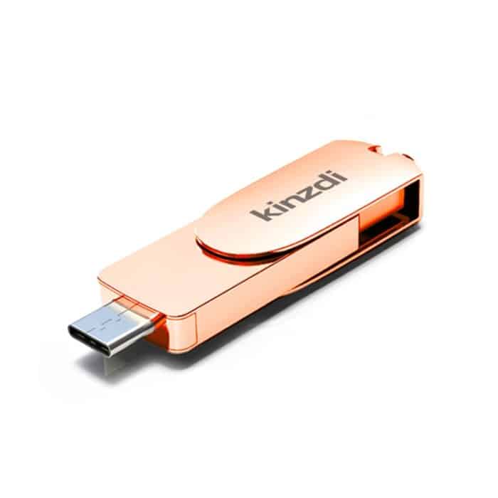 Kinzdi 256 GB USB 3.0 + Typ-C 3.0 Schnittstelle Metal Twister Flash Disk V11, 256GB (Rose Gold), 256GB (Silver) – Bild 2