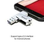 Kinzdi 256 GB USB 3.0 + Typ-C 3.0 Schnittstelle Metal Twister Flash Disk V11, 256GB (Rose Gold), 256GB (Silver) – Bild 7