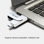 Kinzdi 256 GB USB 3.0 + Typ-C 3.0 Schnittstelle Metal Twister Flash Disk V11, 256GB (Rose Gold), 256GB (Silver) – Bild 8