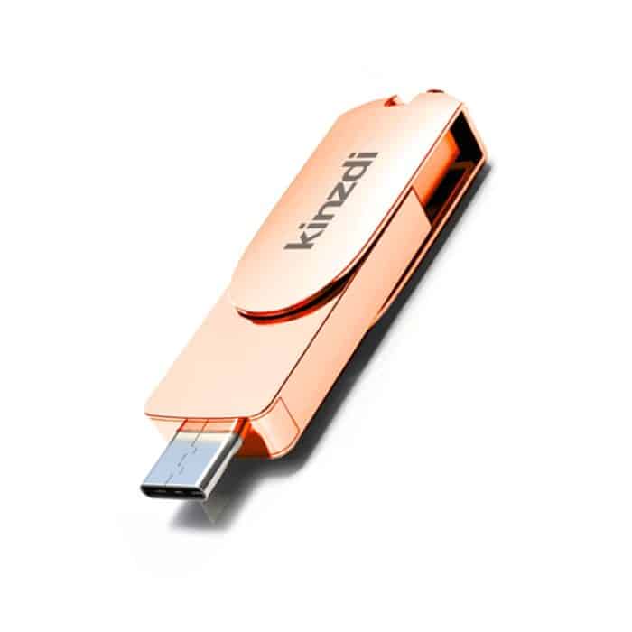 Kinzdi 32 GB USB 3.0 + Typ-C 3.0 Schnittstelle Metal Twister Flash Disk V11, 32GB (Rose Gold), 32GB (Silver) – Bild 1