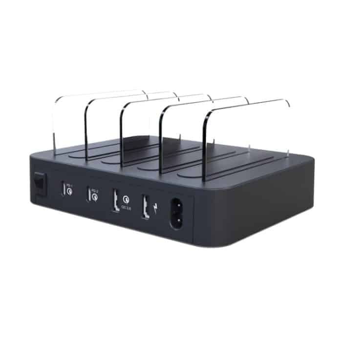 45 W PD USB-C / Typ C + 18 W PD USB-C / Typ C + 18 W QC 3.0 USB + USB-Anschlüsse Smart Charger mit abnehmbarer Blende, EU-Stecker – Bild 2